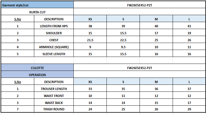 Size Chart