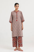Stitched Embroidered Jacquard Shirt+ Culotte