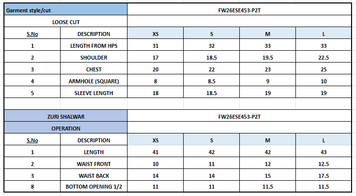 Size Chart
