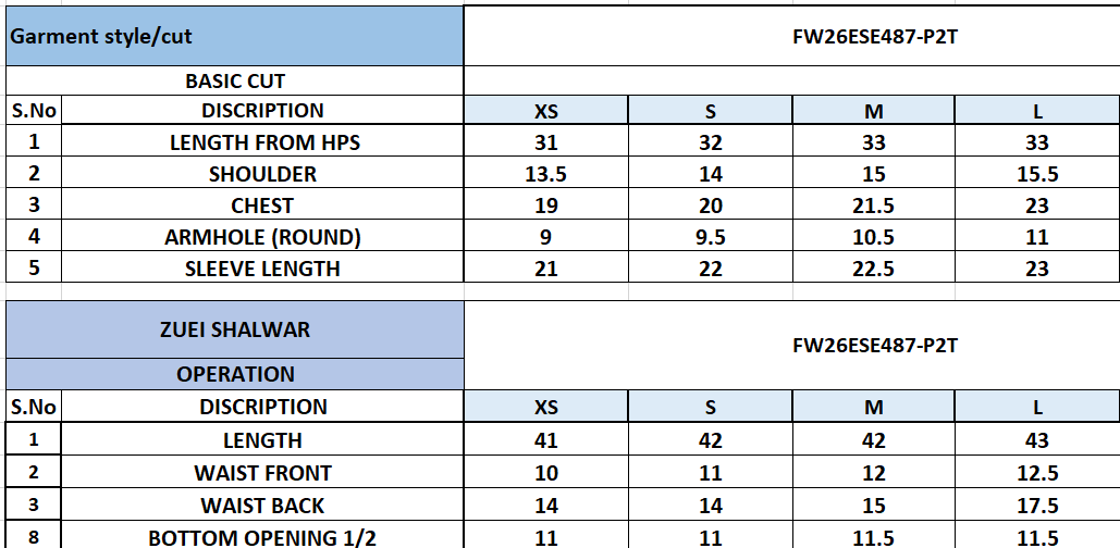 Size Chart