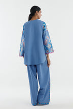 Stitched Embroidered Cotton Khaddar Shirt+ Shalwar