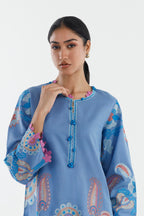 Stitched Embroidered Cotton Khaddar Shirt+ Shalwar
