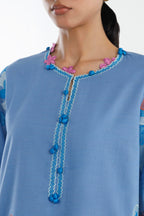 Stitched Embroidered Cotton Khaddar Shirt+ Shalwar