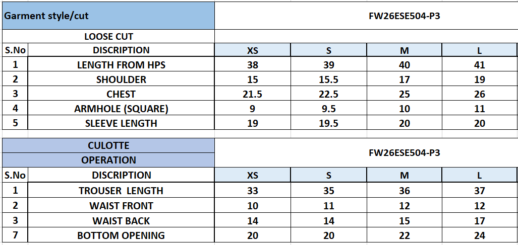 Size Chart