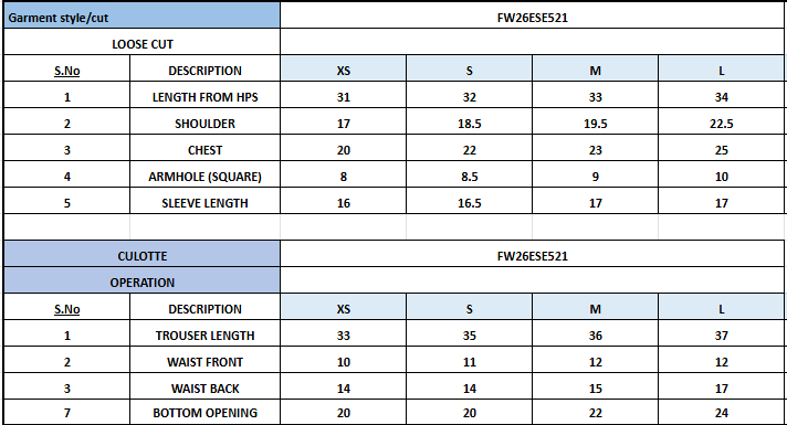 Size Chart