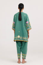 Stitched Embroidered Cotton Khaddar Shirt+ Shalwar