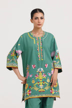 Stitched Embroidered Cotton Khaddar Shirt+ Shalwar