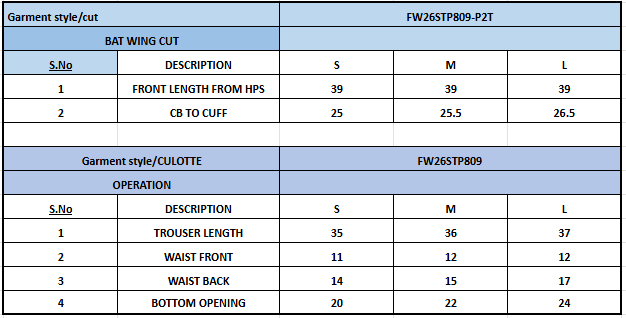 Size Chart