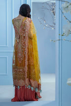 Unstitched 3 Piece Organza Suit