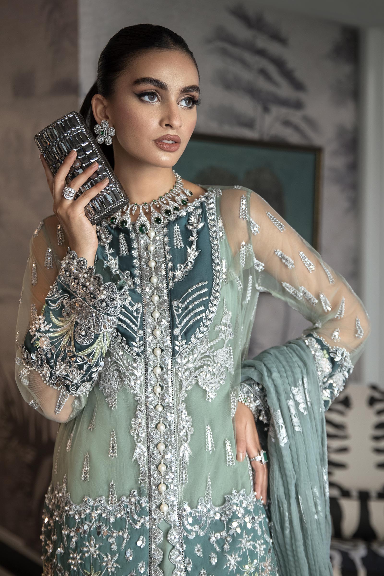 Unstitched 3 Piece Net Suit