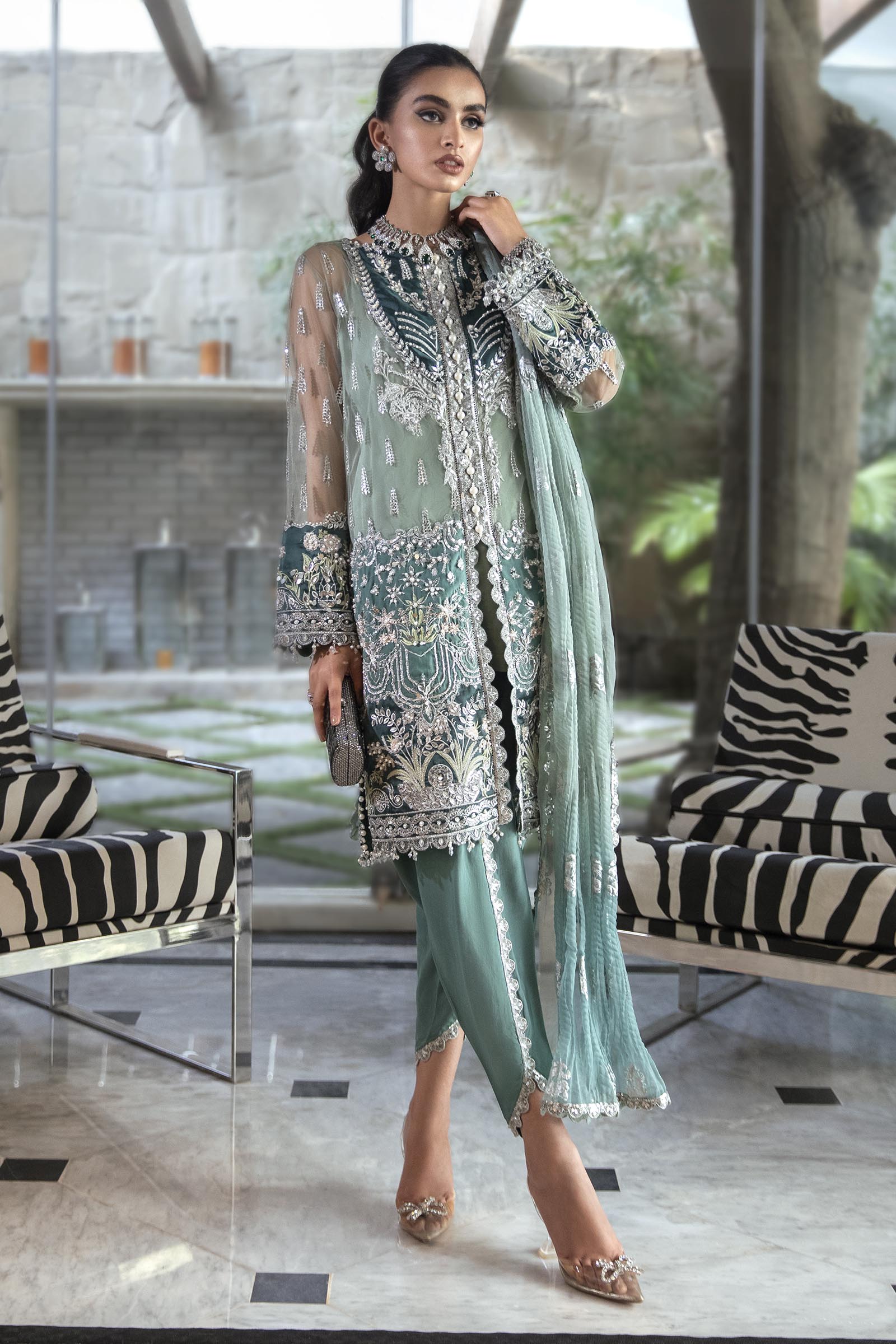 Unstitched 3 Piece Net Suit Main image