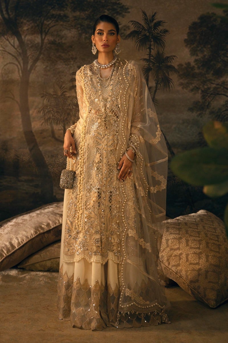 Unstitched 3 Piece Organza Suit
