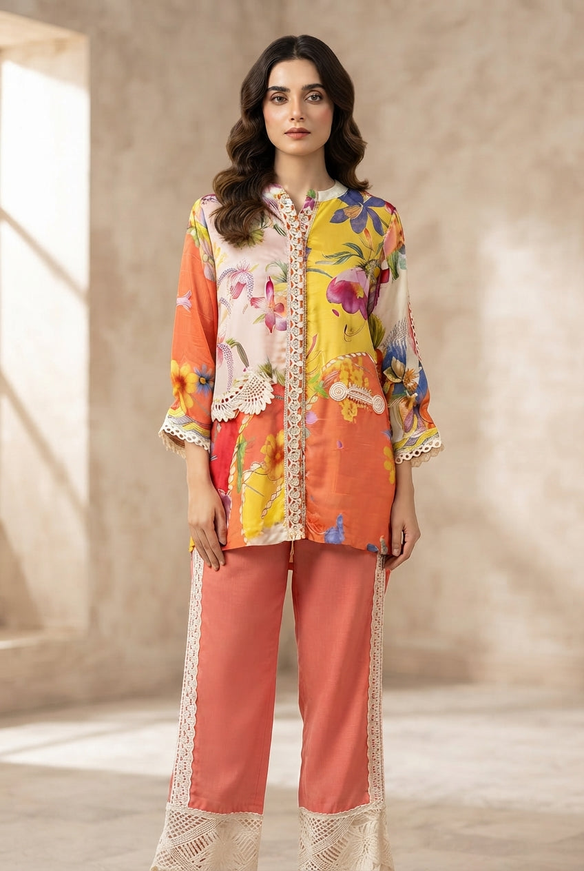 Stitched Luxury Printed Shirt + Bottom Main image