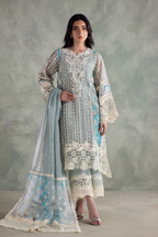 Stitched Khaddi Net Embroidered Suit