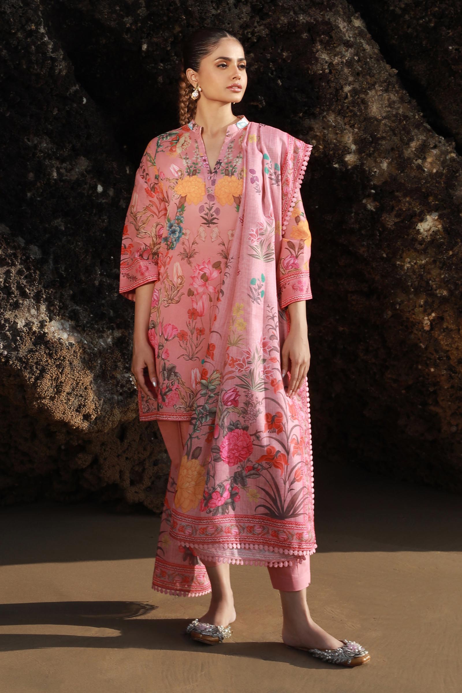 Unstitched 3 Piece Lawn Suit