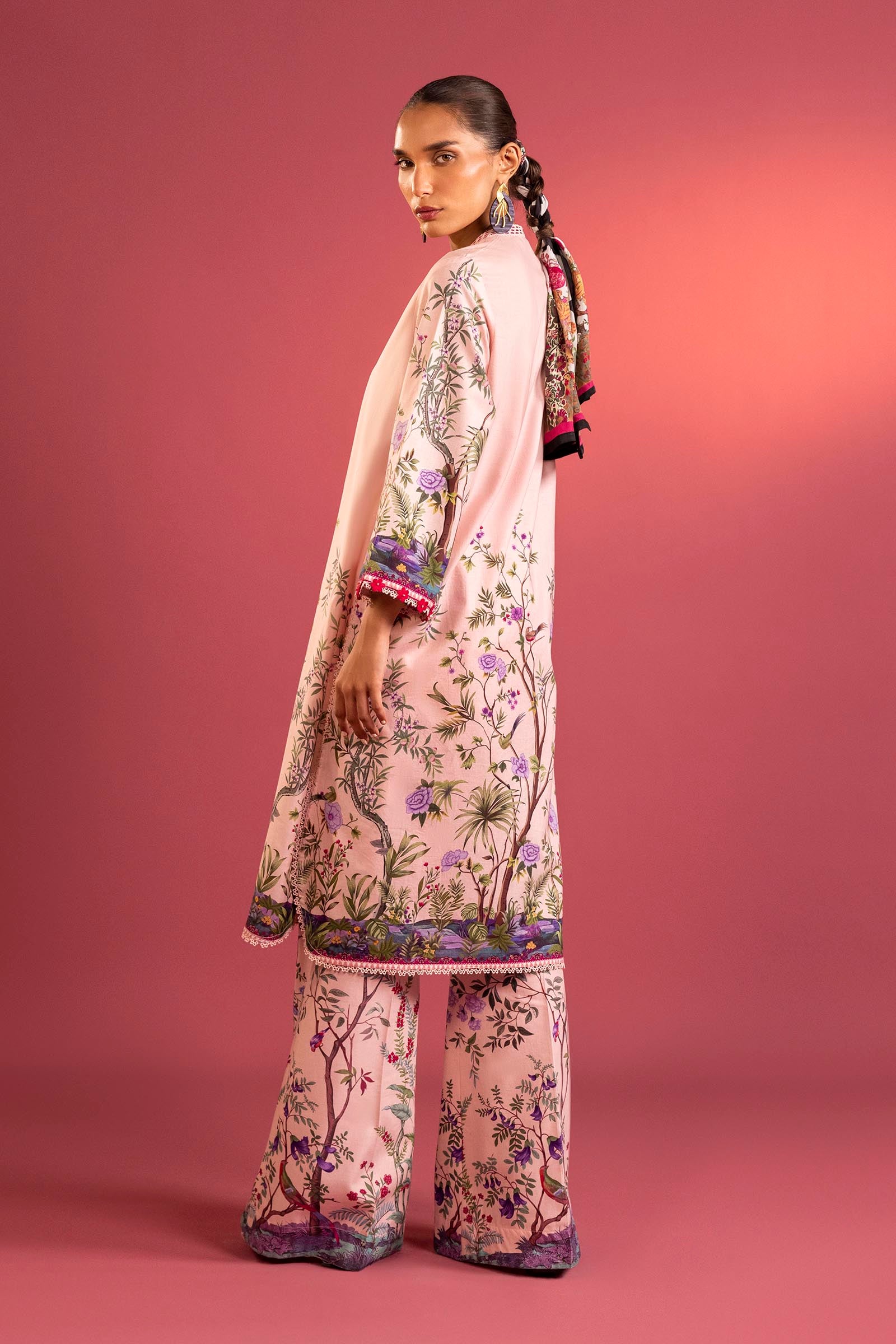 Stitched Printed Lawn Shirt+ Culotte Secondary image
