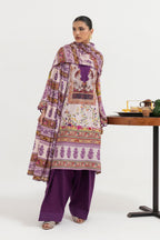 Stitched Printed Linen Suit