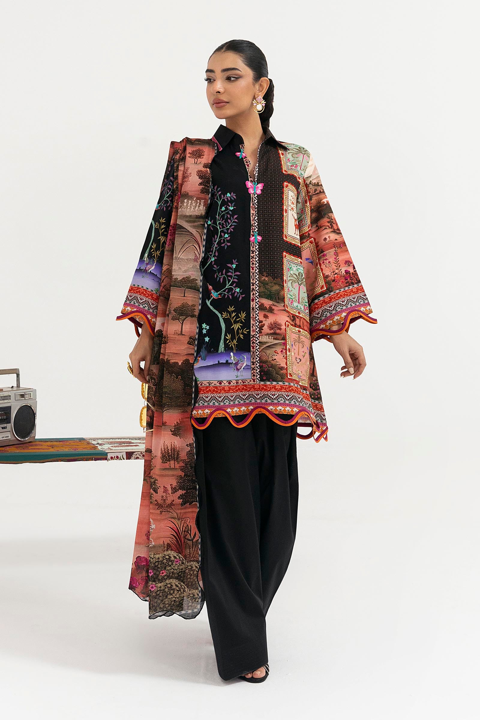 Unstitched 2 Piece Linen Suit Main image