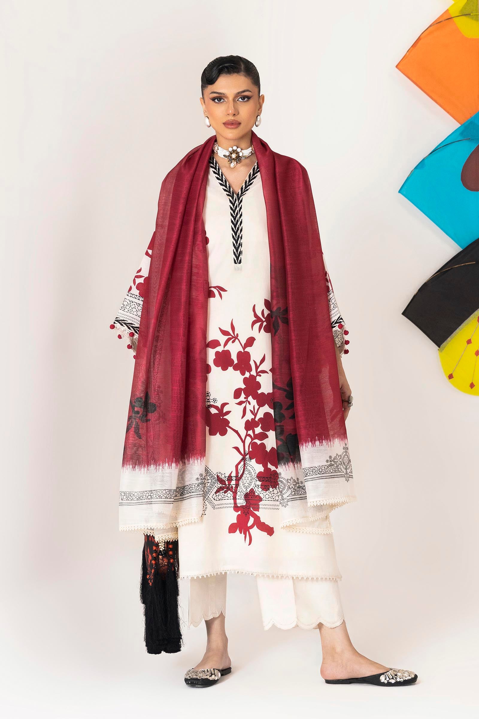 Unstitched Mahay Lawn 3 Piece Suit Secondary image