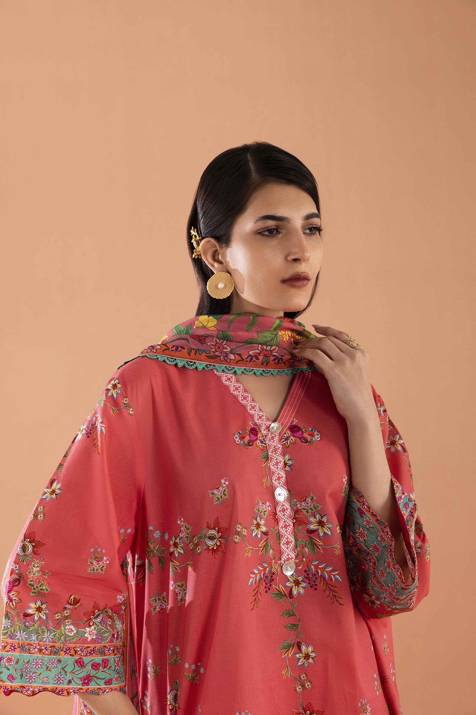 Unstitched Mahay Lawn 3 Piece Suit Secondary image