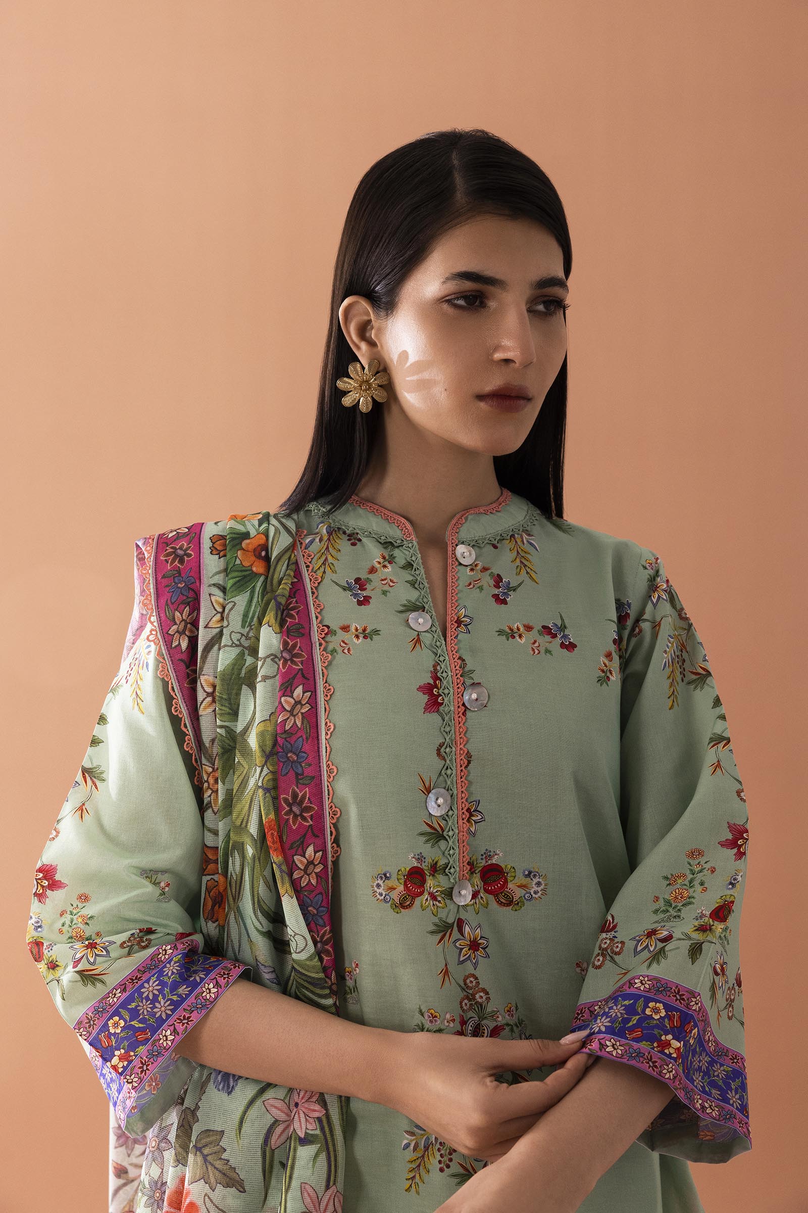 Unstitched Mahay Lawn 3 Piece Suit Secondary image