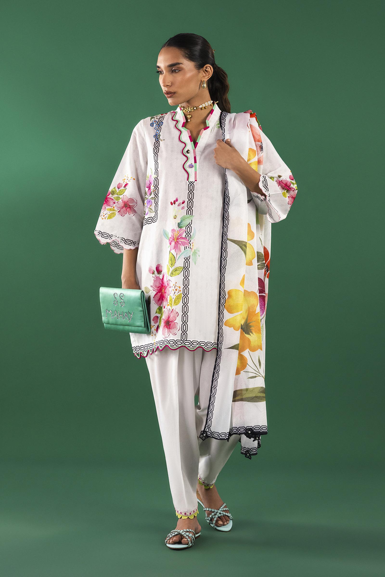 Unstitched 2 Piece Lawn Suit Secondary image