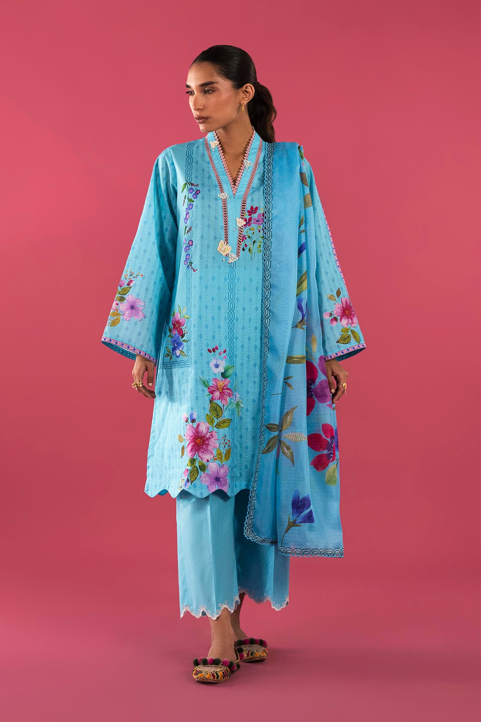 Unstitched 2 Piece Lawn Suit Secondary image