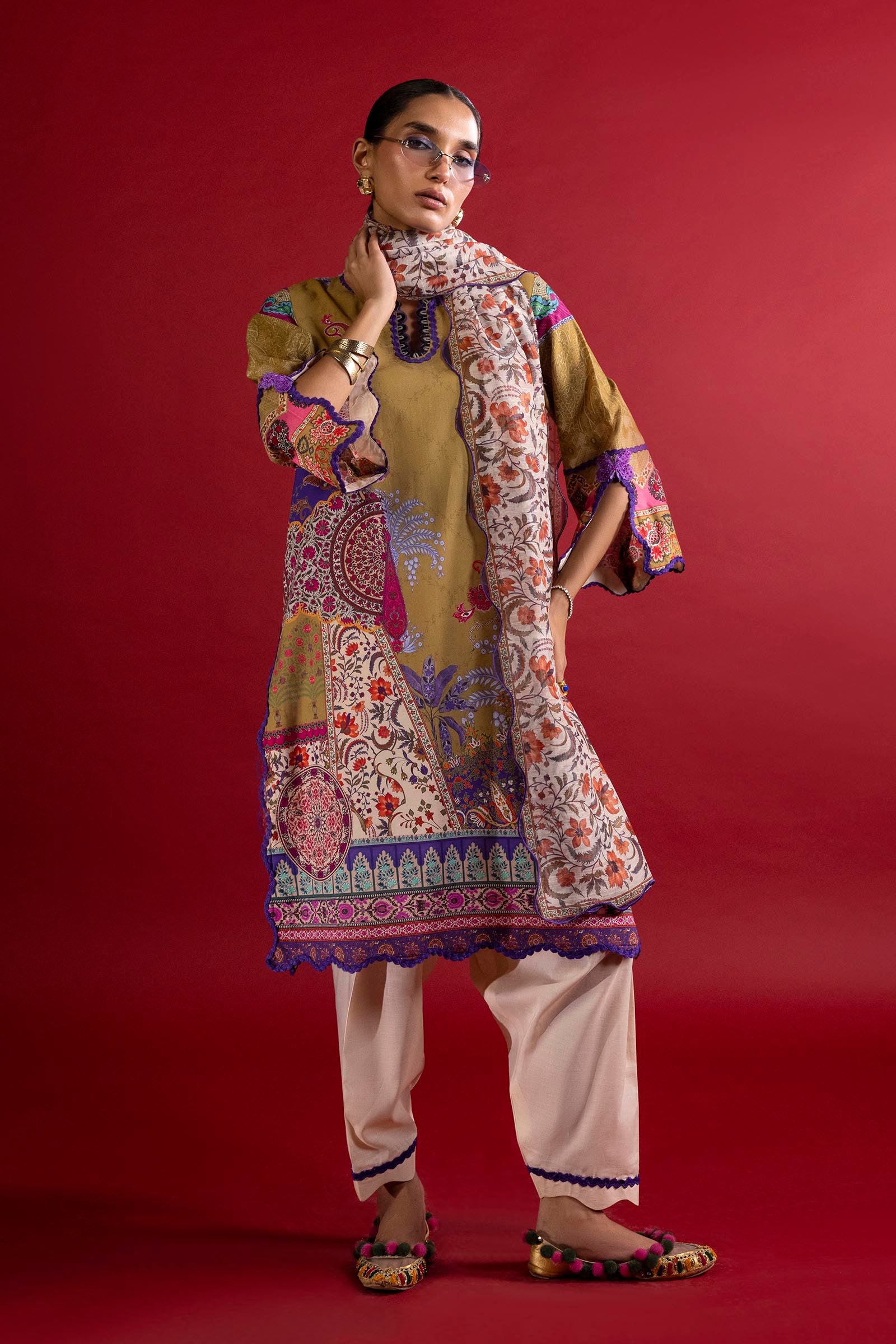 Unstitched 3 Piece Lawn Suit