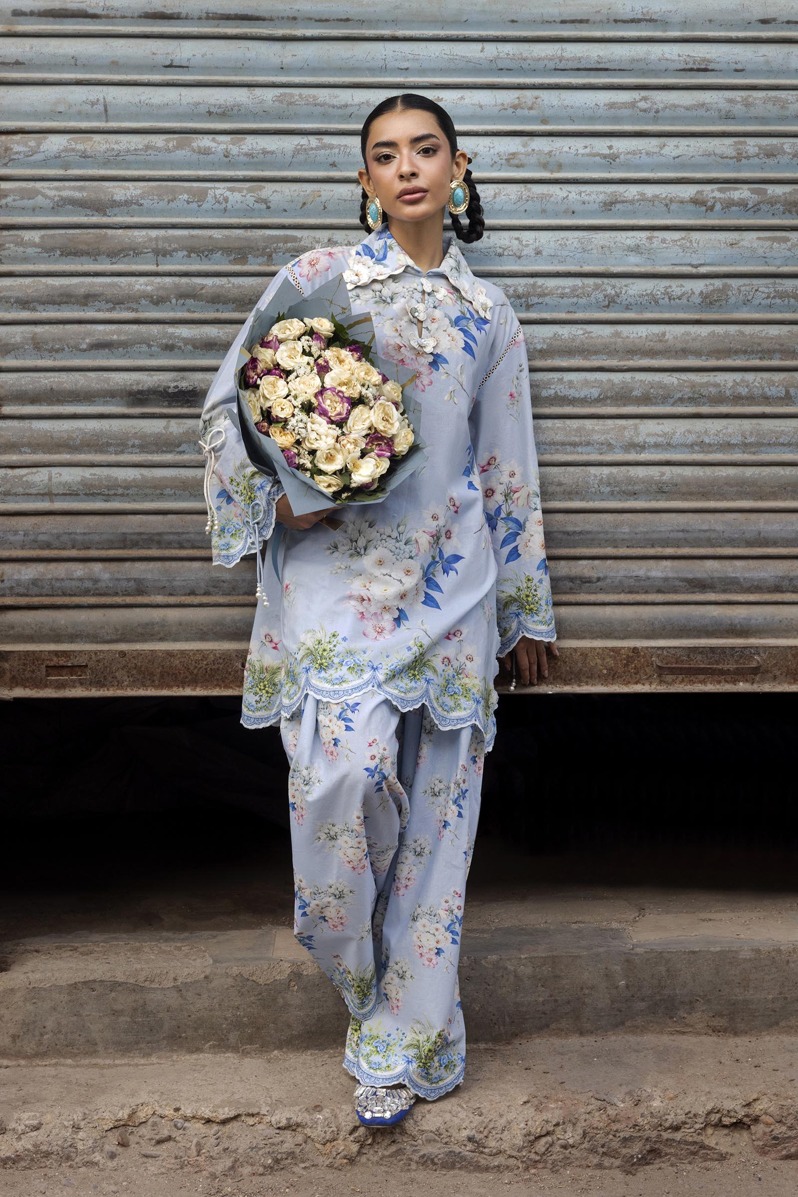 Unstitched Printed 2 Piece Lawn Suit Secondary image