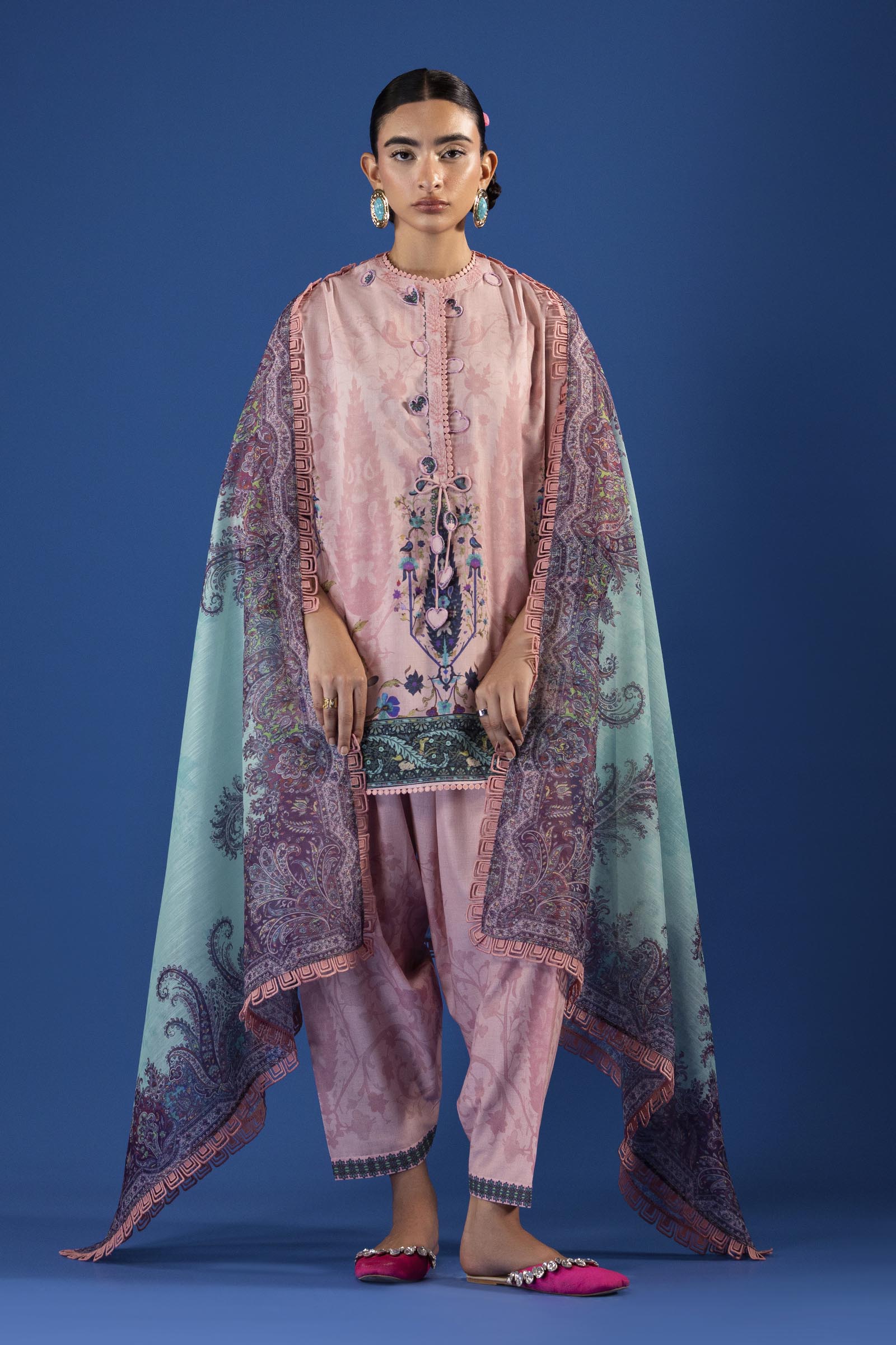 Unstitched Printed 3 Piece Lawn Suit Main image