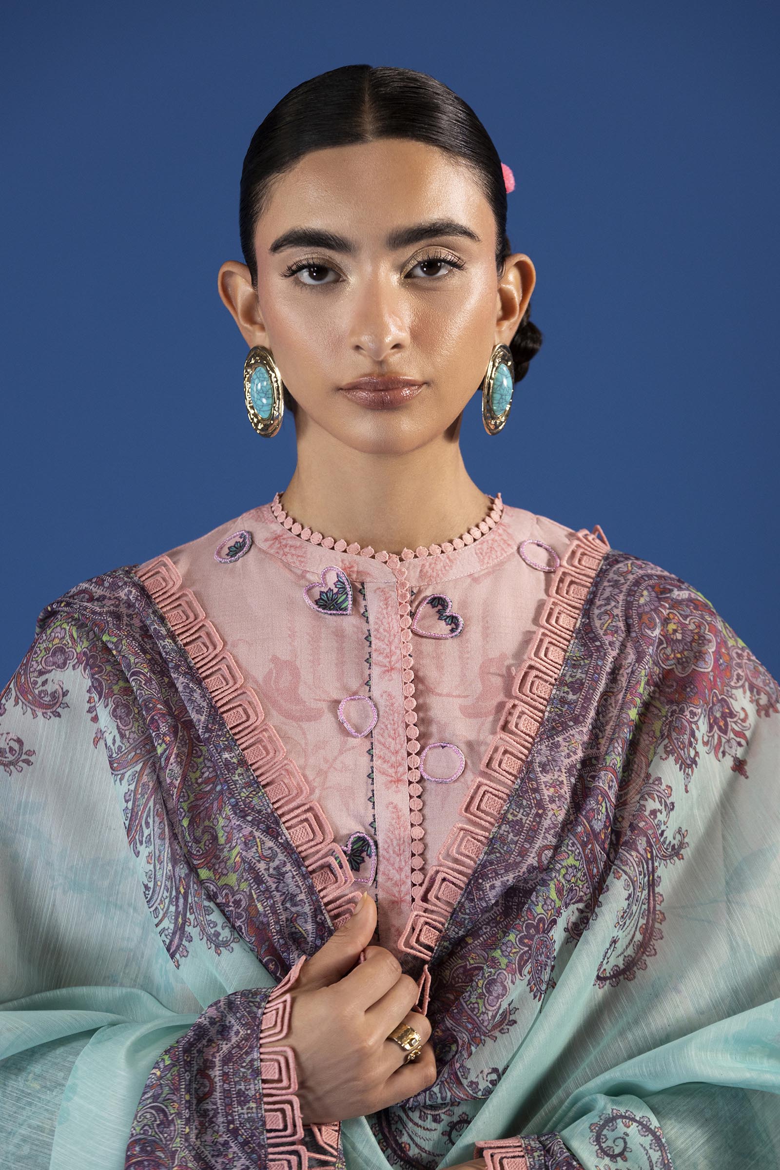 Unstitched Printed 3 Piece Lawn Suit Secondary image