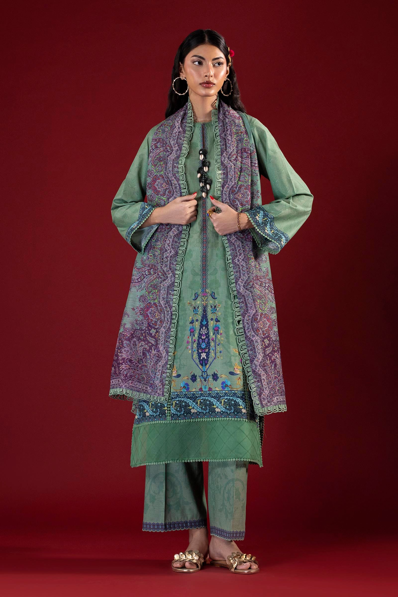 Unstitched Printed 3 Piece Lawn Suit Main image