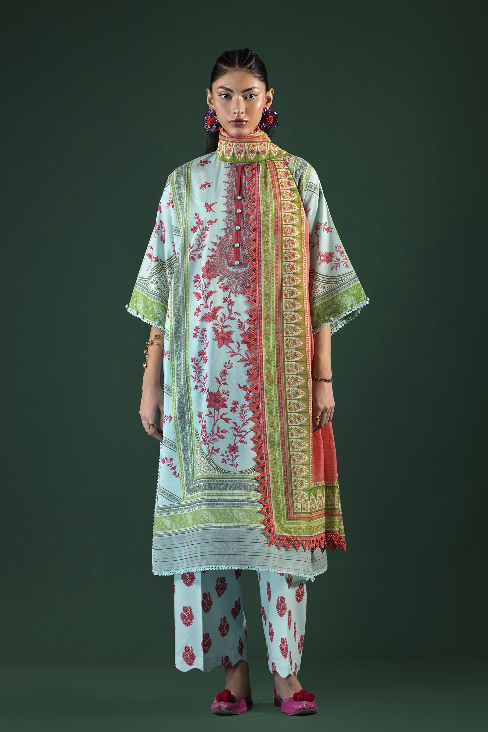 Unstitched Printed 3 Piece Lawn Suit Main image