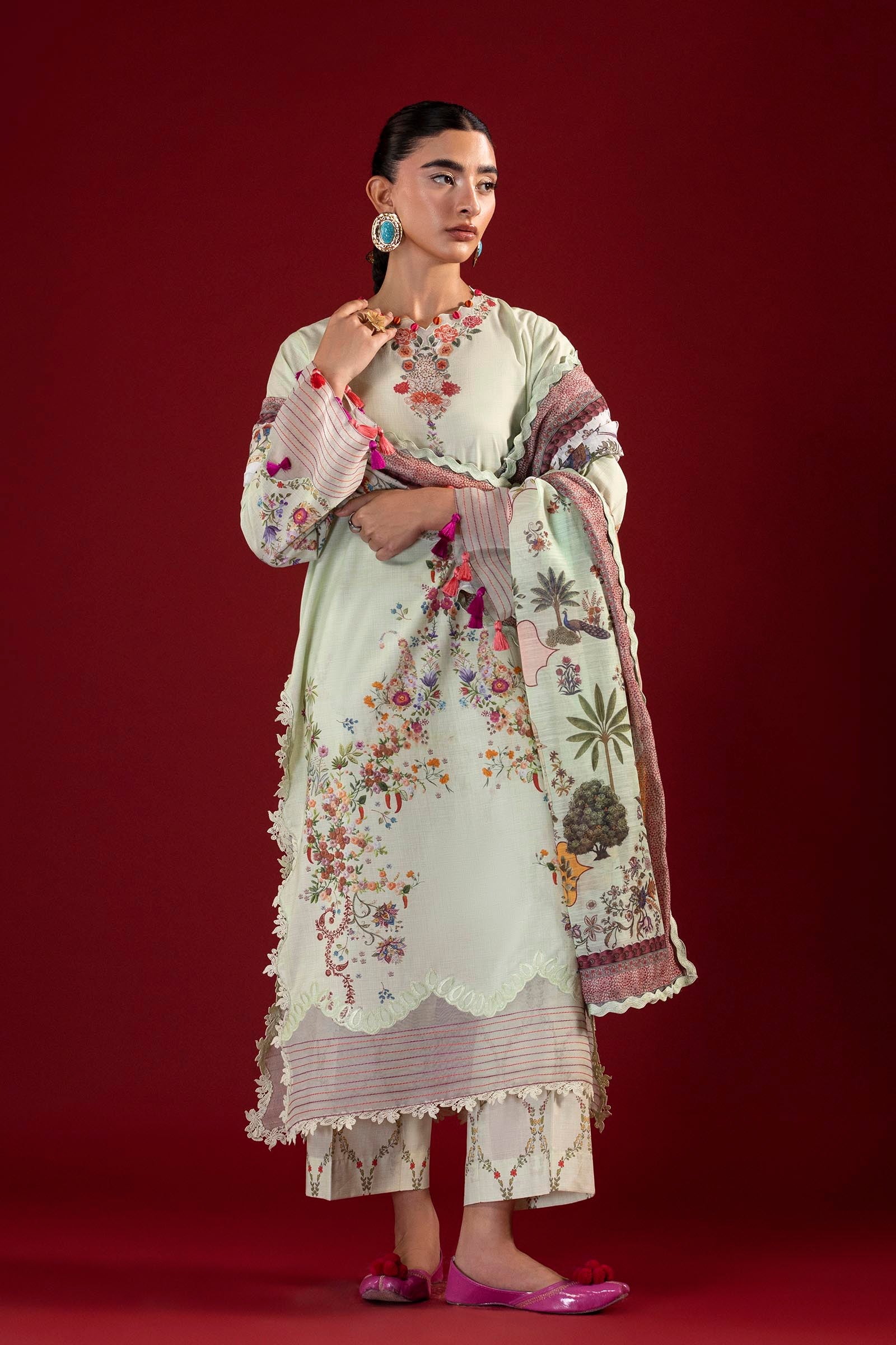 Unstitched Printed 3 Piece Lawn Suit Main image