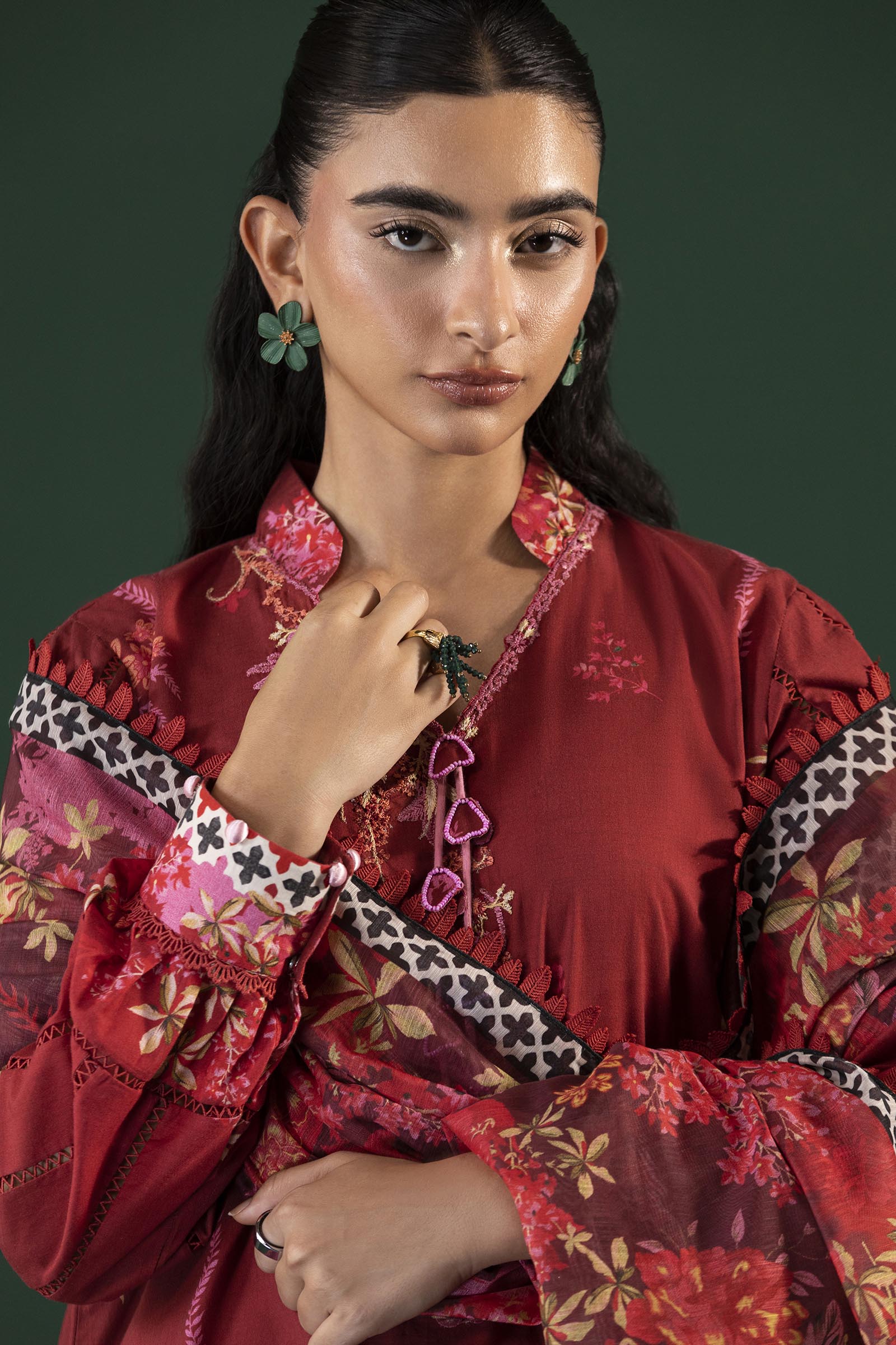 Unstitched Printed 3 Piece Lawn Suit Secondary image