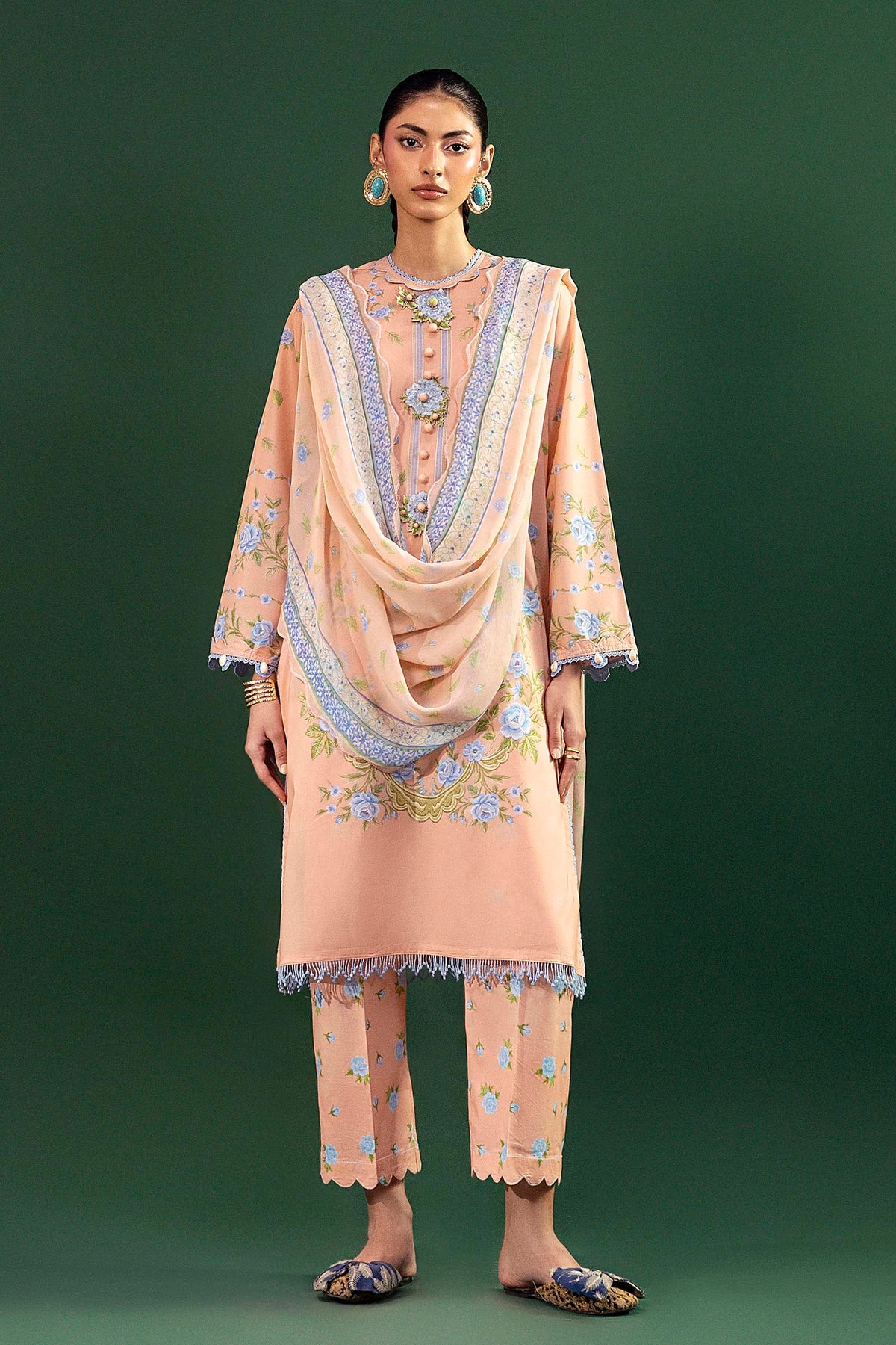 Unstitched Printed 3 Piece Lawn Suit Main image