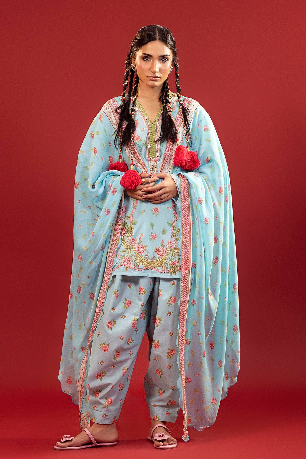 Unstitched Printed 3 Piece Lawn Suit Main image