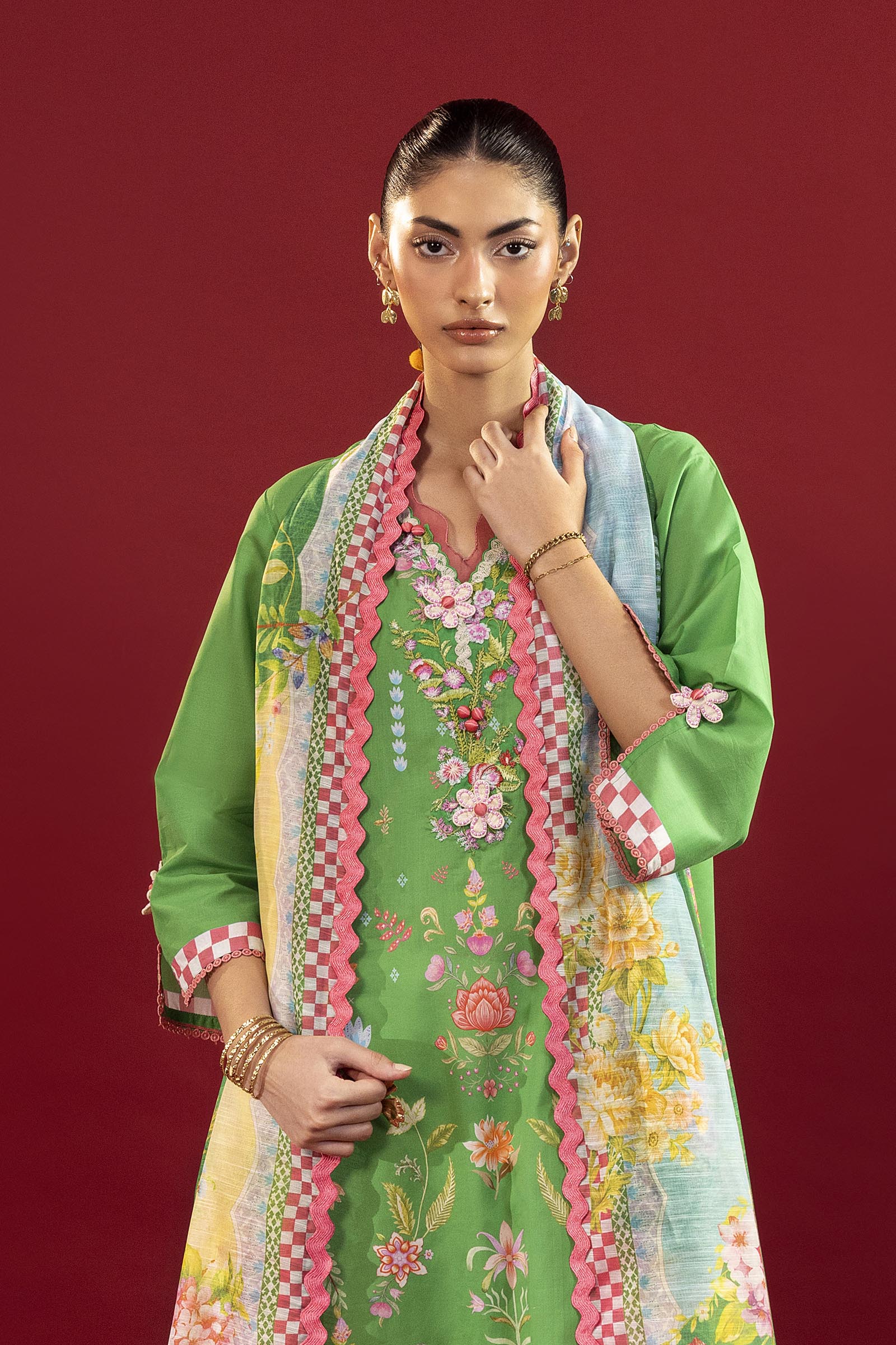 Unstitched Printed 2 Piece Lawn Suit Secondary image
