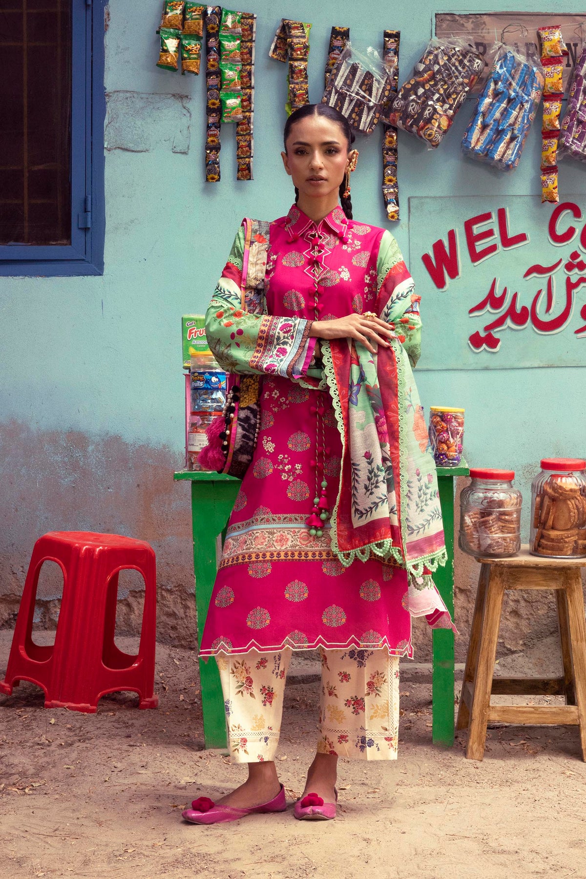 Unstitched Printed 3 Piece Lawn Suit Main image