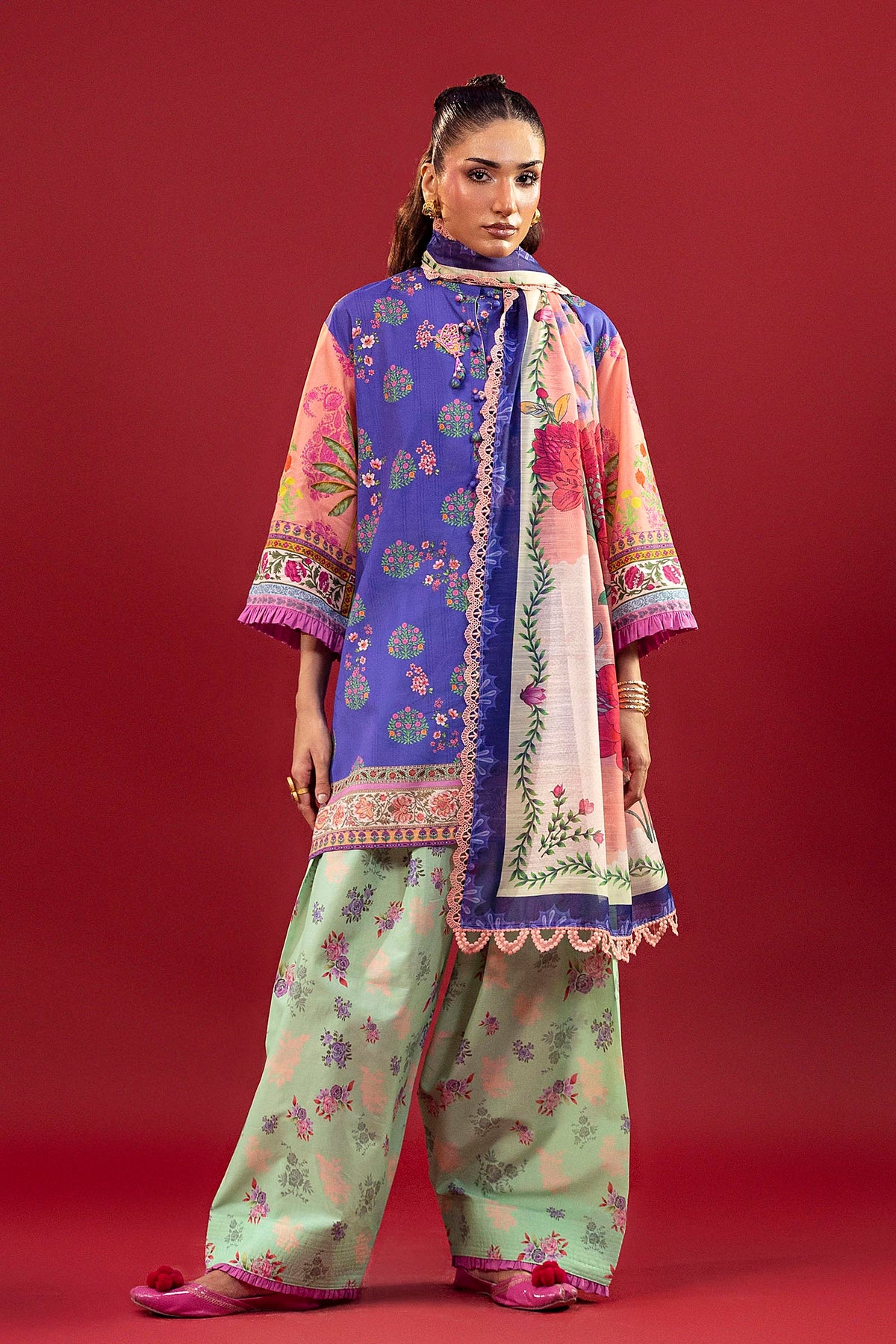 Unstitched Printed 3 Piece Lawn Suit