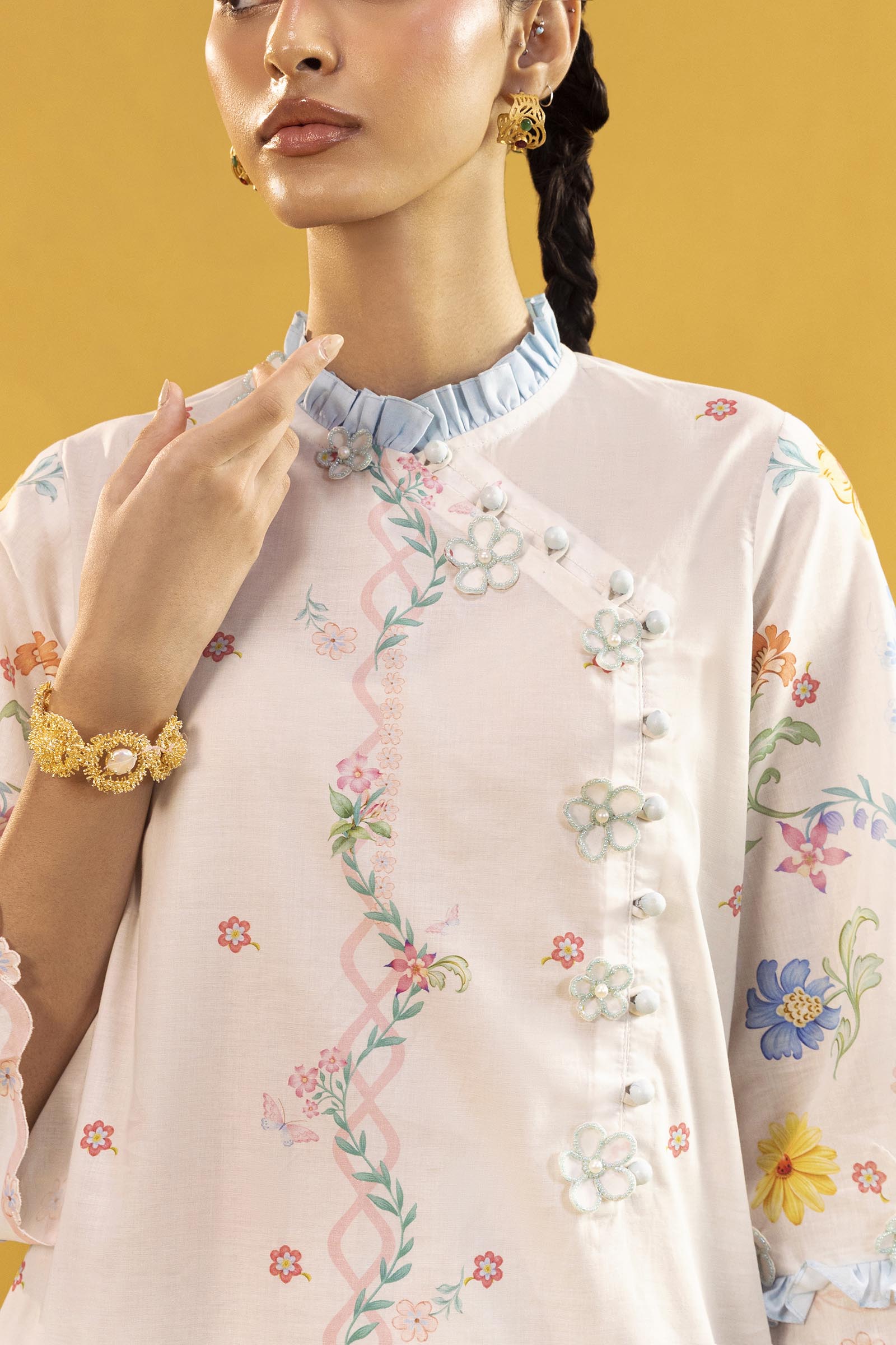Unstitched Printed 2 Piece Lawn Suit Secondary image