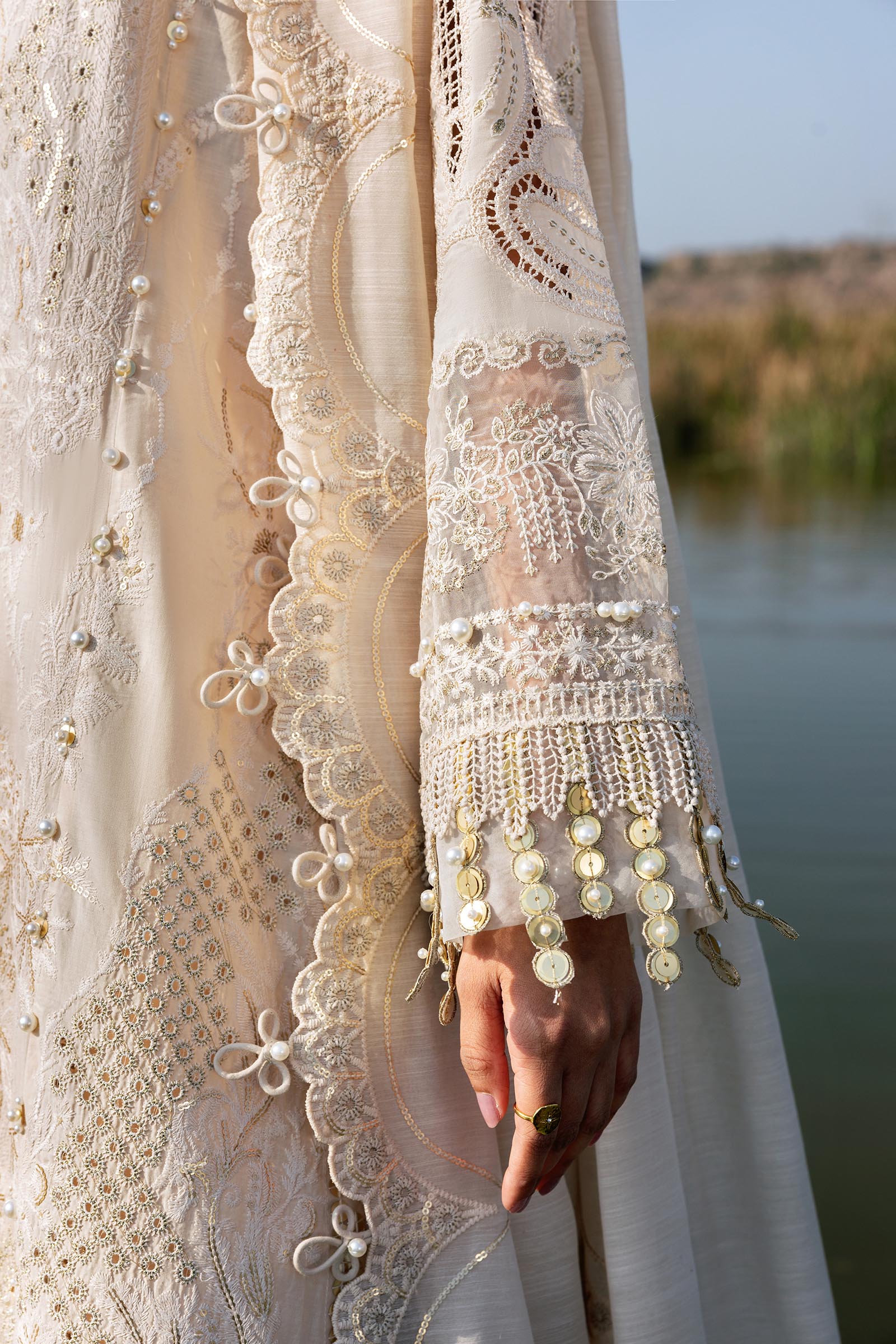 Unstitched Luxury Lawn Suit Secondary image