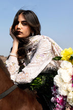 Unstitched Luxury Lawn Woven Net Suit