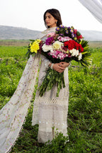 Unstitched Luxury Lawn Woven Net Suit