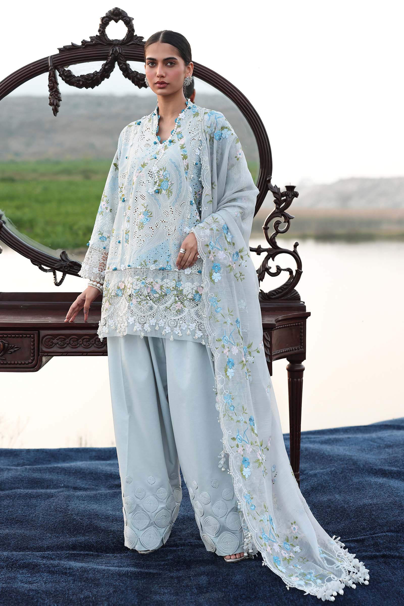 Unstitched Luxury Lawn Suit Main image