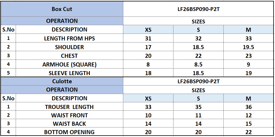 Size Chart