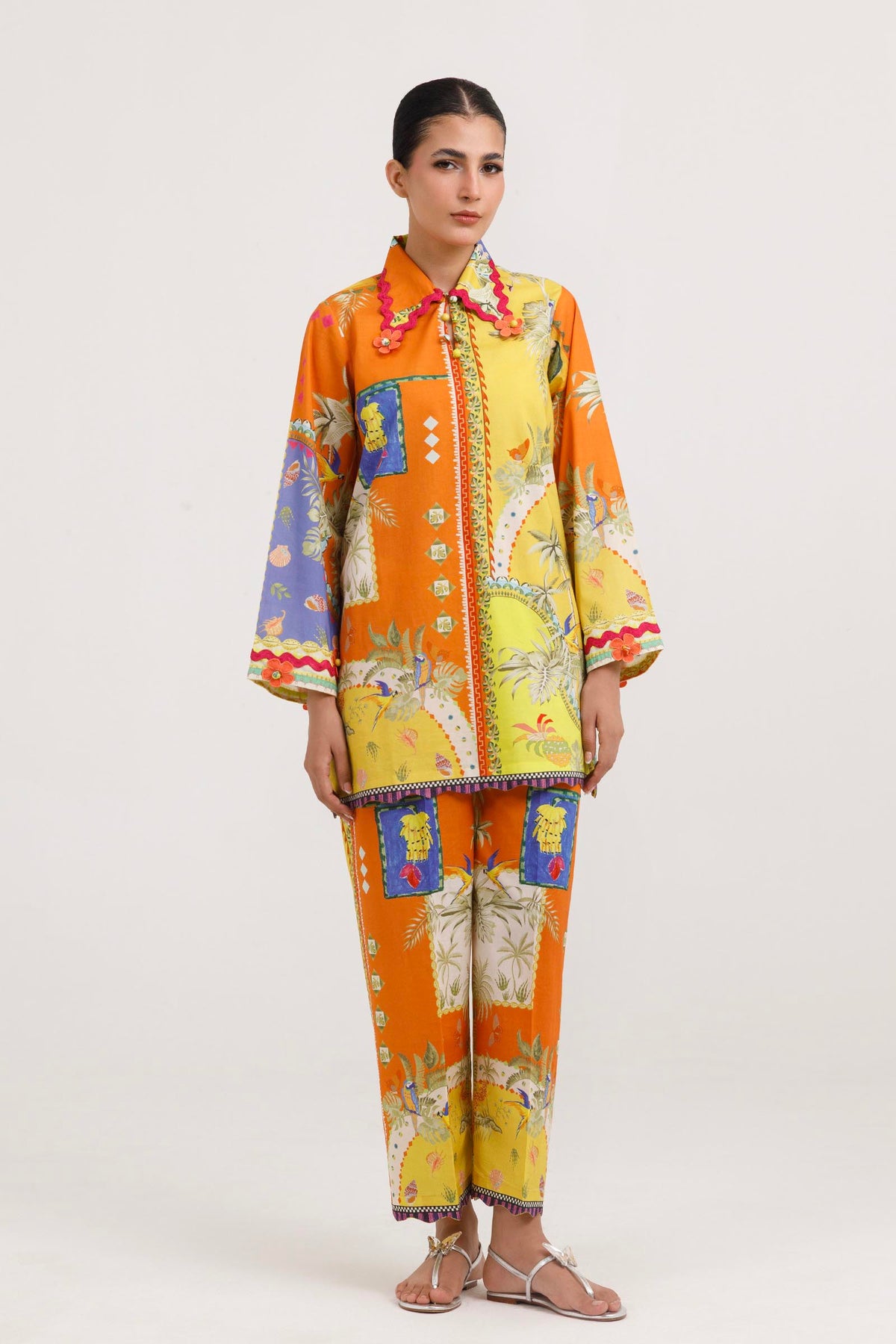 Stitched Printed Lawn Shirt+ Culotte Main image