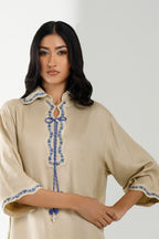 Stitched Embroidered Herringbone Shirt+ Culotte