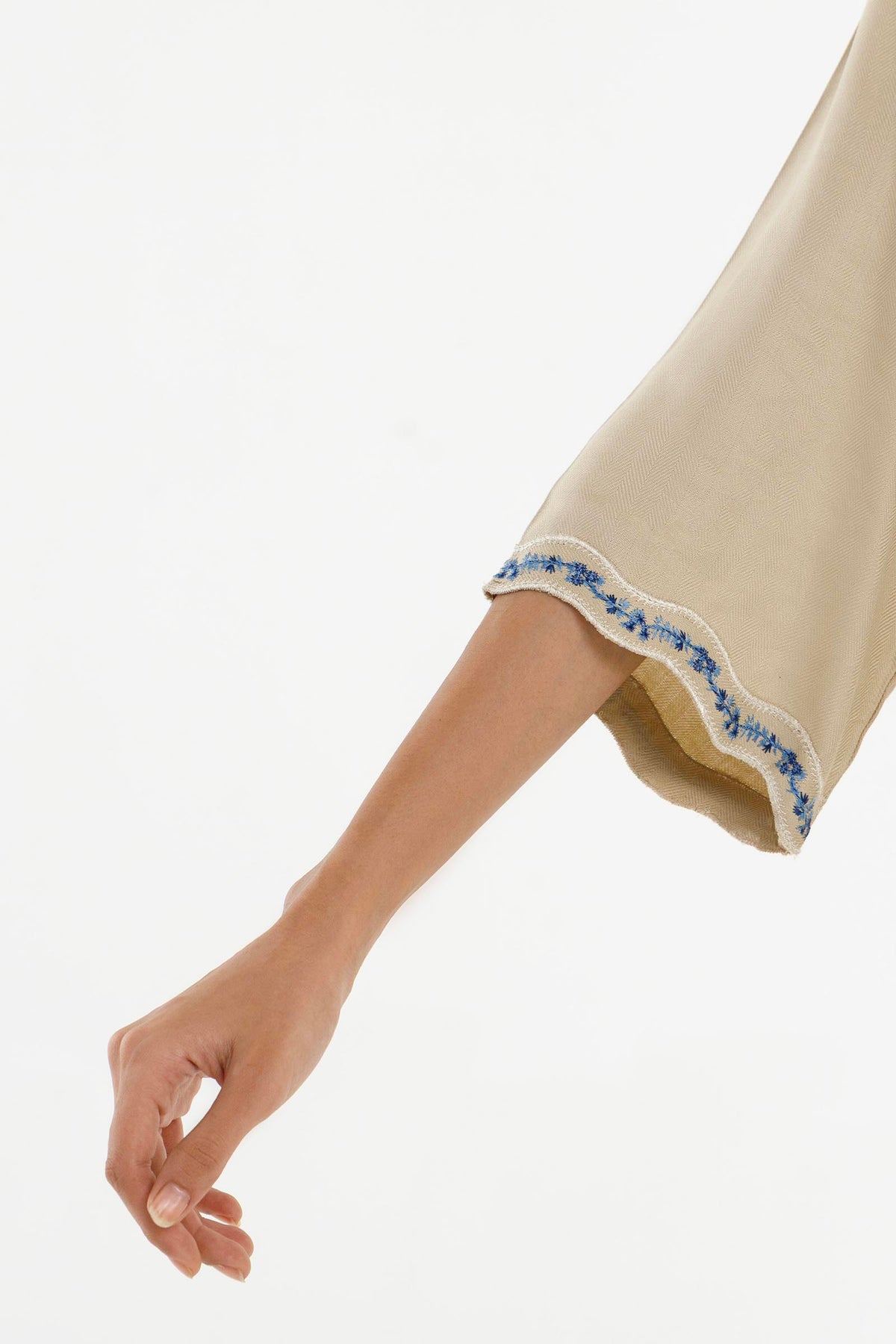 Stitched Embroidered Herringbone Shirt+ Culotte