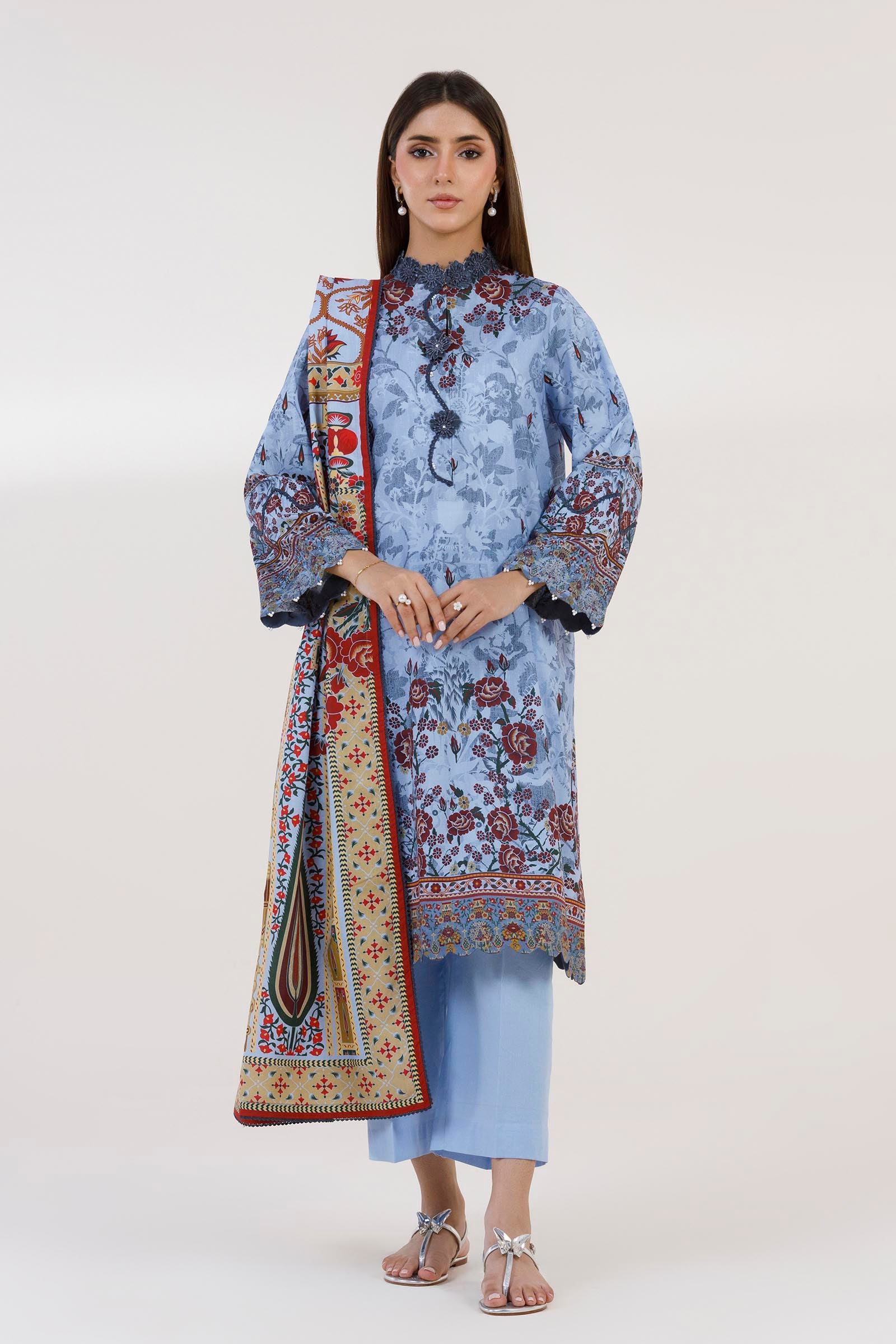 Unstitched 3 Piece Lawn Suit